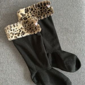 Hunter Faux Fur Cuff Tall Boot Sock